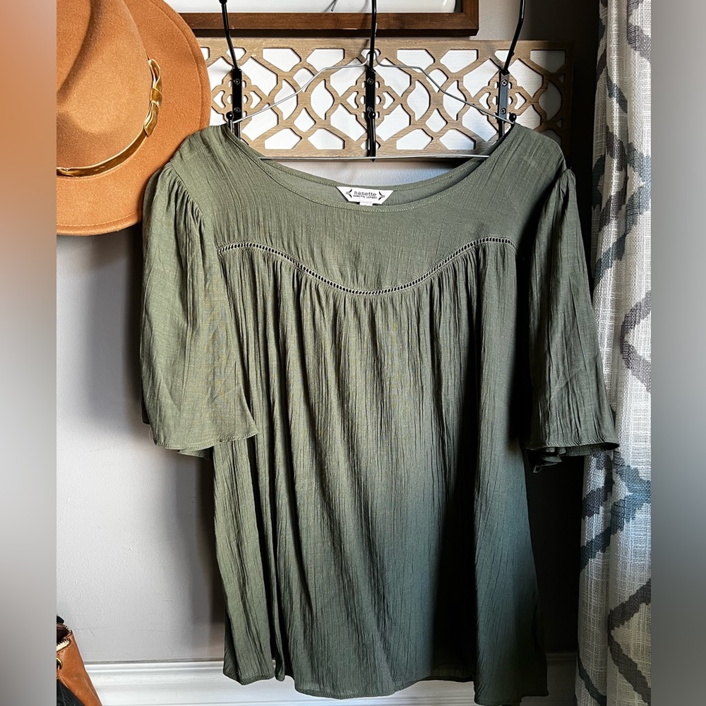 L Sage Green Top